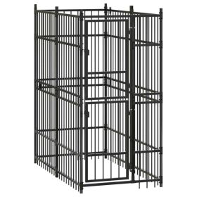 Powder-Coated Steel Dog Kennel 19.8 Sq Ft Enclosure