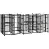 Powder-Coated Steel Dog Kennel 99 Sq Ft Heavy-Duty