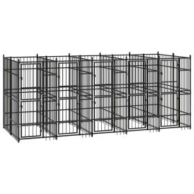 Powder-Coated Steel Dog Kennel 99 Sq Ft Heavy-Duty