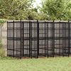 Powder-Coated Steel Dog Kennel 119 Sq Ft Outdoor Pen