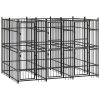 Powder-Coated Steel Dog Kennel 59.5 Sq Ft, Weatherproof