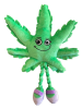 Cannabis Leaf Plush Dog Chew Toy with Squeaker, Green