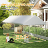 Chain Link Dog Kennel Run 149 Sq Ft with Oxford Roof