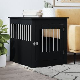 Black Dog Crate End Table with Storage - 25 x 31 Inch