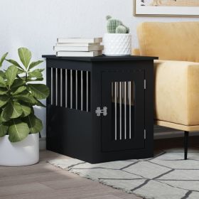 Contemporary Black Dog Crate End Table - 17.7 x 24 Inch