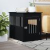 Black Wood & Steel Dog Crate End Table - 21.7 x 31 Inch
