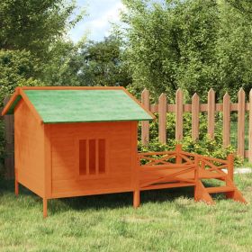 Rustic Solid Pine Dog Kennel for Large Breeds