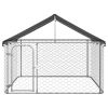 Galvanized Steel Dog Kennel with Fire-Resistant Canopy