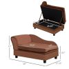 Rattan Pet Sofa Dog Bed with Hidden Storage