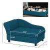 Plush Dog Sofa Bed with Backrest & Under-Seat Storage
