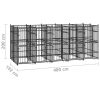 Powder-Coated Steel Dog Kennel 99 Sq Ft Heavy-Duty