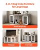 VEVOR 72 Inch Double Dog Crate TV Stand with Barn Doors