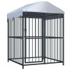 Black Steel Dog Kennel with Polyethylene Cover