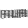 Powder-Coated Steel Dog Kennel 138.9 Sq Ft Pen