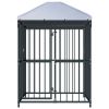 Black Steel Dog Kennel with Polyethylene Cover