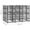 Powder-Coated Steel Dog Kennel 59.5 Sq Ft, Weatherproof