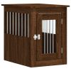 Brown Oak Dog Crate End Table for Medium Breeds