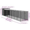 Light Gray Steel Dog House & Run 65 x 340 Inch