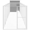 Light Gray Steel Dog House & Run 65 x 340 Inch