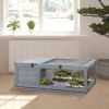 Wooden Tortoise House & Reptile Habitat, Gray