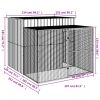 Light Gray Steel Dog House & Run All-Weather Kennel