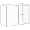 Light Gray Steel Dog House with Sloped Roof & Run
