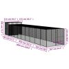 Anthracite Steel Dog House with 362 Inch Outdoor Run