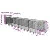 Anthracite Steel Dog House with 320 Inch Mesh Run