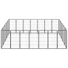 Collapsible Black Steel Dog Playpen - 24 Panel, Large