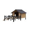 Finnish Spruce Cabin Dog House with Porch - 66 Inch