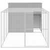 Light Gray Steel Dog House & Run 84 x 180 Inch