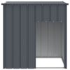 Anthracite Steel Dog House with Roof 43 x 40 x 43 Inch