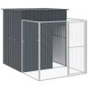Anthracite Steel Dog House with 120 Inch Run