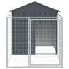 Anthracite Steel Dog House & Run 46 x 79 Inch