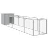 Light Gray Steel Dog House & Run 43 x 240 Inch