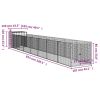 PawSafe Light Gray Steel Dog House with Sloped-Roof Run