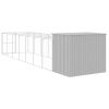 Light Gray Steel Dog House & Run 84 x 341 Inch