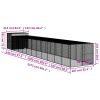 Light Gray Steel Dog House & Mesh Run for Large Dogs