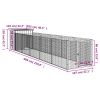 Anthracite Steel Dog House with 200 Inch Ventilated Run