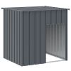 Anthracite Steel Dog House with Roof 43 x 40 x 43 Inch