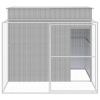Light Gray Steel Dog House & Run All-Weather Kennel