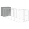 Light Gray Steel Dog House & Run 65 x 259 Inch
