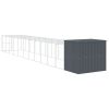 Anthracite Steel Dog House with 501 Inch Extended Run