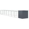 Anthracite Steel Dog House with 320 Inch Mesh Run