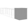 Light Gray Steel Dog House & Run 65 x 340 Inch