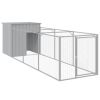 Light Gray Steel Dog House & Run 43 x 159 Inch
