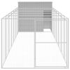 Light Gray Steel Dog House & Run 84 x 341 Inch