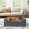 Orthopedic Memory Foam Dog Bed with Cooling Gel & Headrest