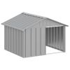 Gray Galvanized Steel Dog House 45.9 x 40.6 x 32 Inch