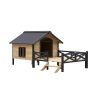 Finnish Spruce Cabin Dog House with Porch - 66 Inch